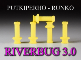 RIVERBUG 3.0 PUTKIPERHO RUNGOT -  RB 3.0 TUBE FLY BODY - TUBFLUGA - TUBEFLUE - HELPPOA PERHONSIDONTAA
