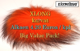 KETUNKARVAT PITKÄ / Häntäpalat XLong pituus ( karvapituus 7 - 10 cm ) Räv - Fox Fur - Fuchs - Reven - Made in Finland
